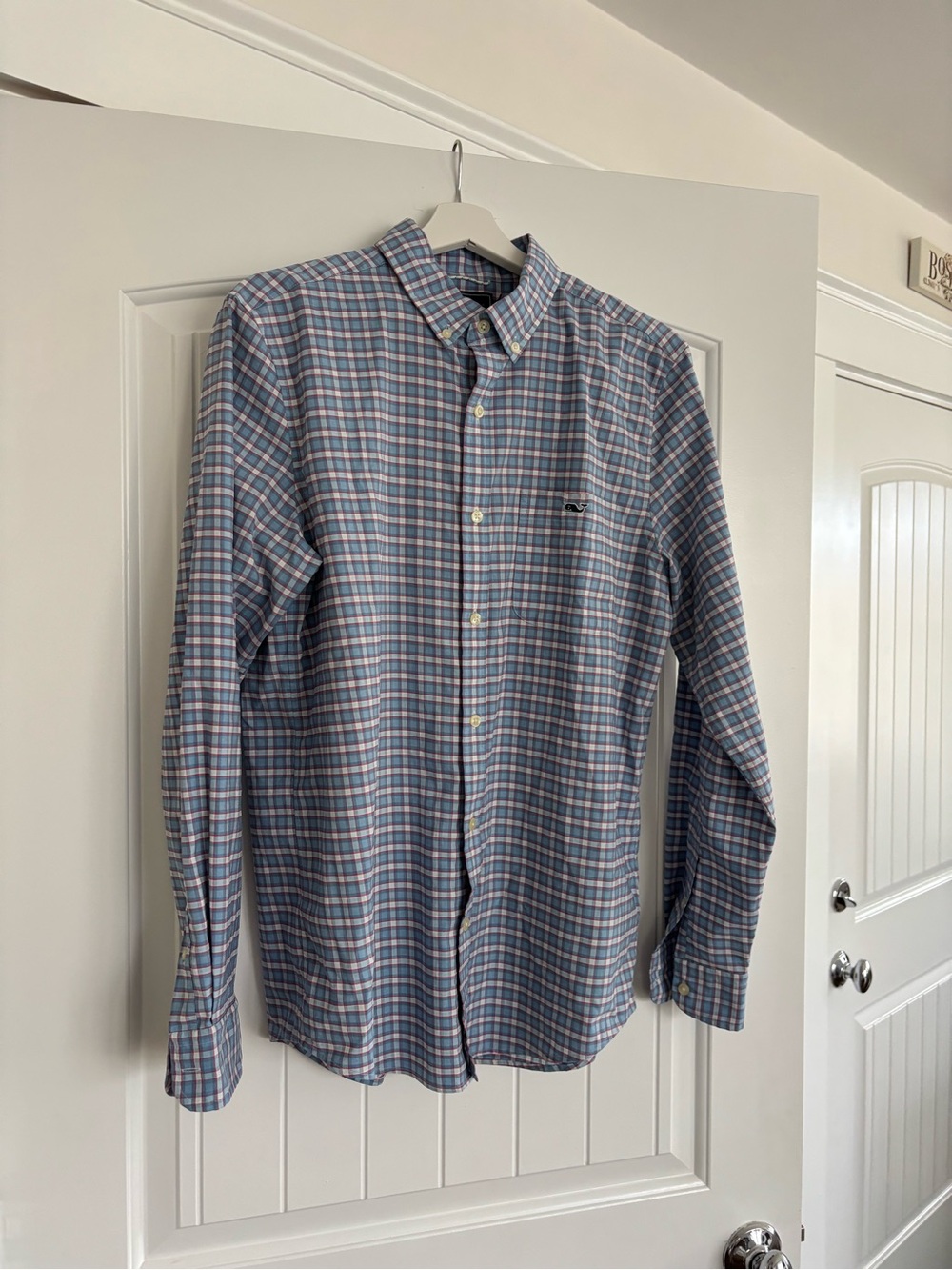 Vineyard Vines Blue and Pink Checked Button-Down Shirt